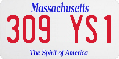 MA license plate 309YS1