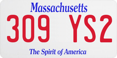 MA license plate 309YS2