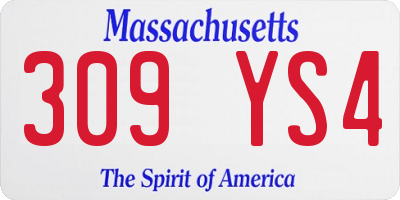 MA license plate 309YS4