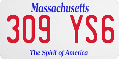 MA license plate 309YS6