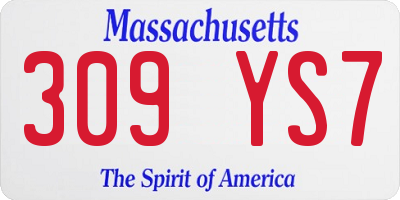 MA license plate 309YS7