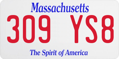 MA license plate 309YS8