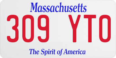 MA license plate 309YT0