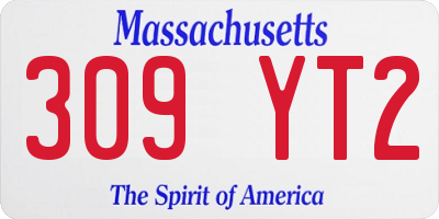 MA license plate 309YT2