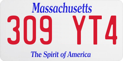 MA license plate 309YT4