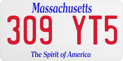 MA license plate 309YT5