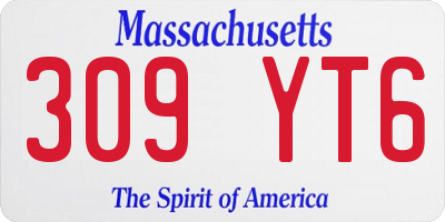 MA license plate 309YT6