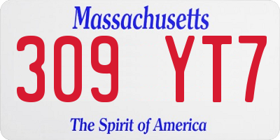 MA license plate 309YT7
