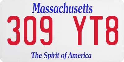 MA license plate 309YT8