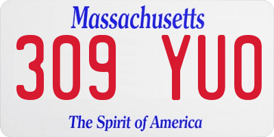 MA license plate 309YU0