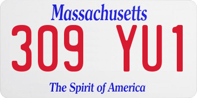 MA license plate 309YU1