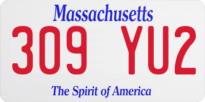 MA license plate 309YU2