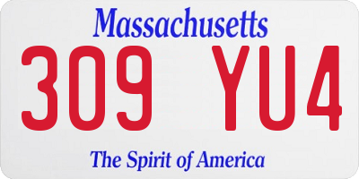 MA license plate 309YU4