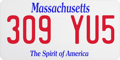 MA license plate 309YU5
