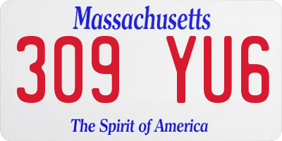 MA license plate 309YU6