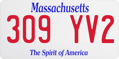 MA license plate 309YV2
