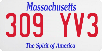 MA license plate 309YV3