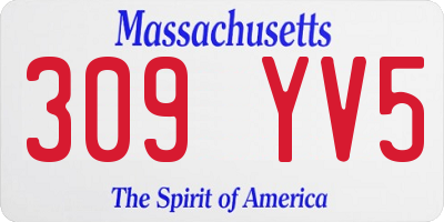 MA license plate 309YV5
