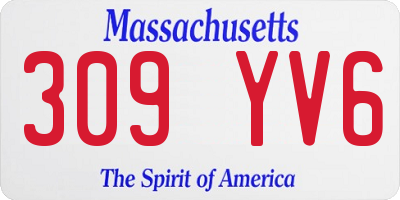 MA license plate 309YV6