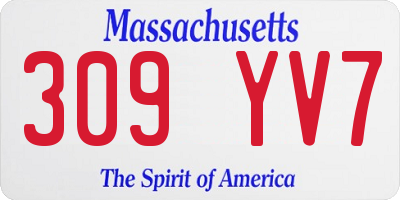 MA license plate 309YV7