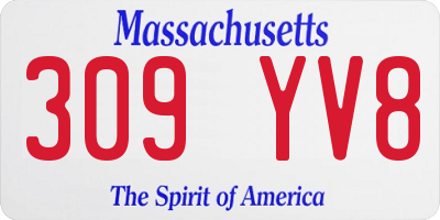 MA license plate 309YV8