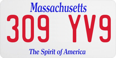 MA license plate 309YV9