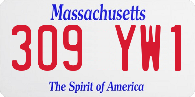 MA license plate 309YW1