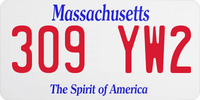 MA license plate 309YW2