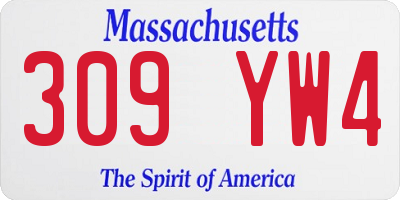 MA license plate 309YW4