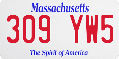 MA license plate 309YW5