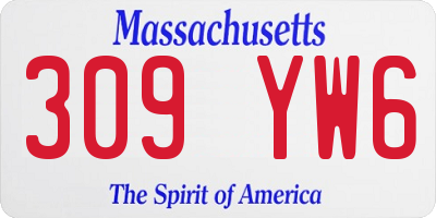 MA license plate 309YW6