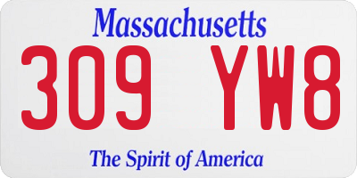 MA license plate 309YW8