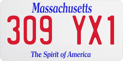 MA license plate 309YX1