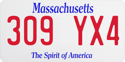 MA license plate 309YX4