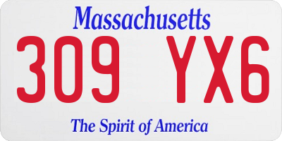 MA license plate 309YX6