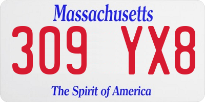 MA license plate 309YX8