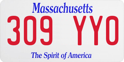 MA license plate 309YY0