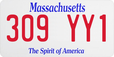 MA license plate 309YY1