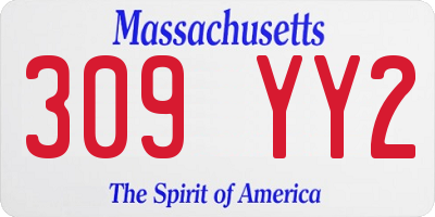 MA license plate 309YY2