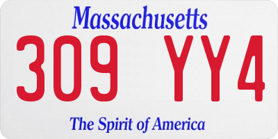 MA license plate 309YY4