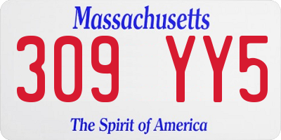 MA license plate 309YY5