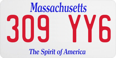 MA license plate 309YY6