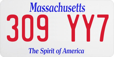 MA license plate 309YY7