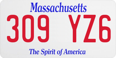 MA license plate 309YZ6