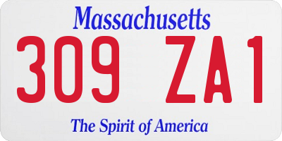 MA license plate 309ZA1