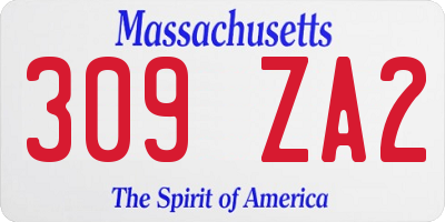 MA license plate 309ZA2