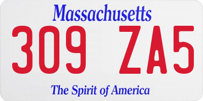 MA license plate 309ZA5