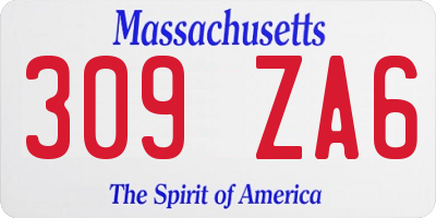 MA license plate 309ZA6