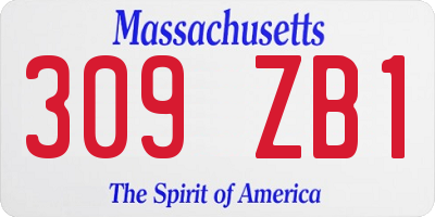 MA license plate 309ZB1