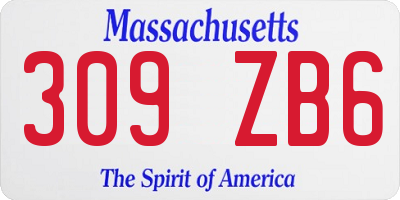 MA license plate 309ZB6